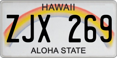 HI license plate ZJX269