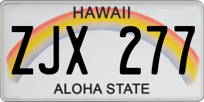 HI license plate ZJX277