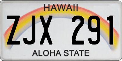 HI license plate ZJX291