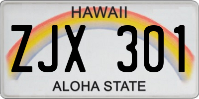 HI license plate ZJX301