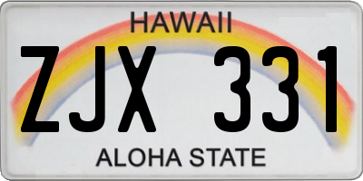 HI license plate ZJX331