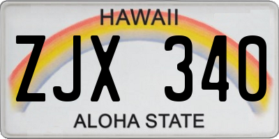 HI license plate ZJX340