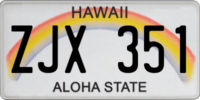 HI license plate ZJX351