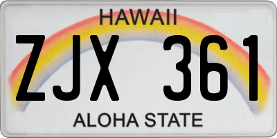 HI license plate ZJX361