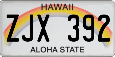 HI license plate ZJX392