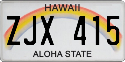 HI license plate ZJX415