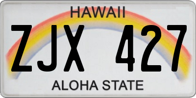 HI license plate ZJX427