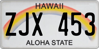 HI license plate ZJX453