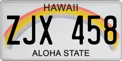 HI license plate ZJX458