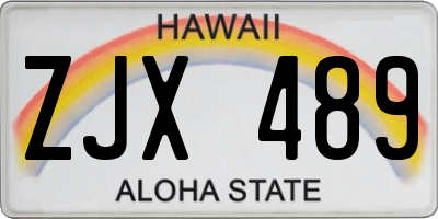 HI license plate ZJX489