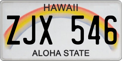 HI license plate ZJX546