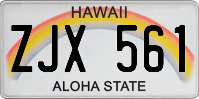 HI license plate ZJX561