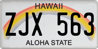 HI license plate ZJX563