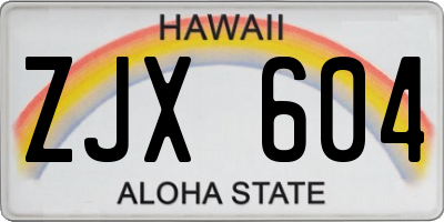 HI license plate ZJX604
