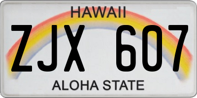 HI license plate ZJX607