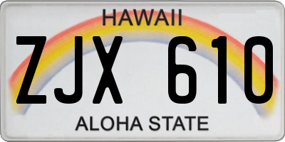 HI license plate ZJX610