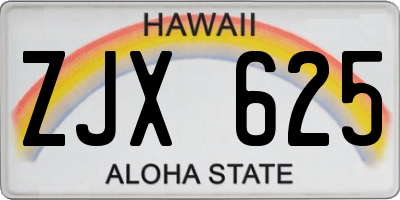 HI license plate ZJX625