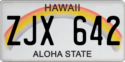HI license plate ZJX642