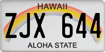 HI license plate ZJX644