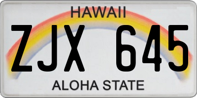 HI license plate ZJX645