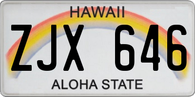 HI license plate ZJX646