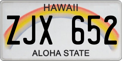 HI license plate ZJX652