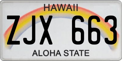 HI license plate ZJX663