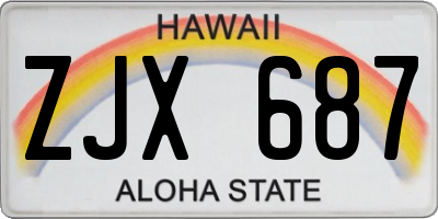 HI license plate ZJX687
