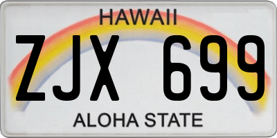 HI license plate ZJX699
