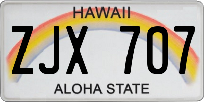 HI license plate ZJX707