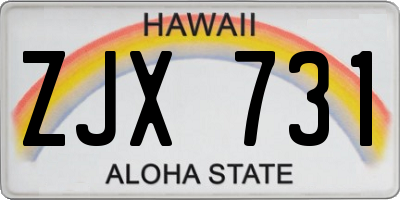 HI license plate ZJX731