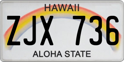 HI license plate ZJX736