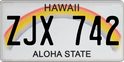 HI license plate ZJX742