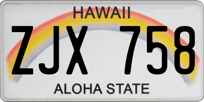HI license plate ZJX758