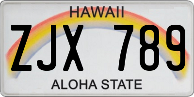 HI license plate ZJX789