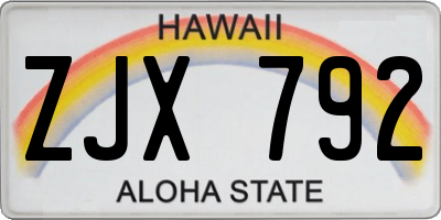 HI license plate ZJX792