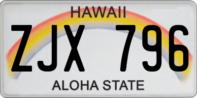 HI license plate ZJX796
