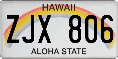 HI license plate ZJX806