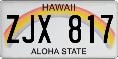 HI license plate ZJX817