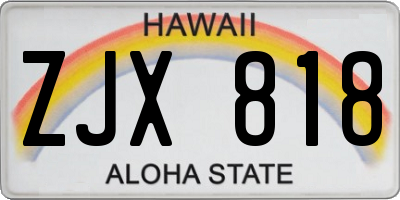 HI license plate ZJX818