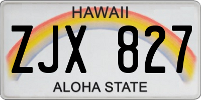 HI license plate ZJX827