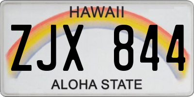 HI license plate ZJX844