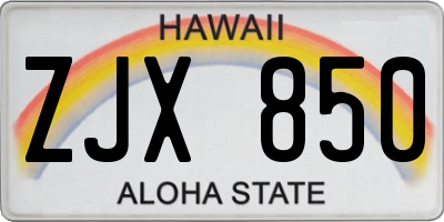 HI license plate ZJX850