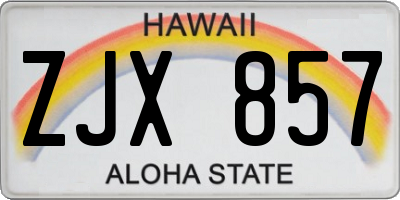 HI license plate ZJX857