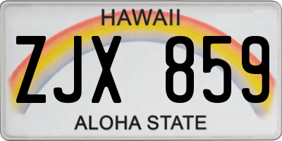 HI license plate ZJX859