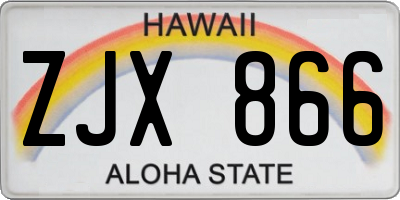 HI license plate ZJX866