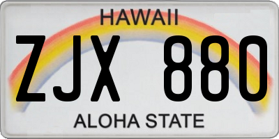 HI license plate ZJX880