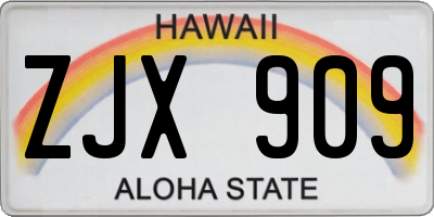 HI license plate ZJX909