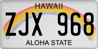 HI license plate ZJX968