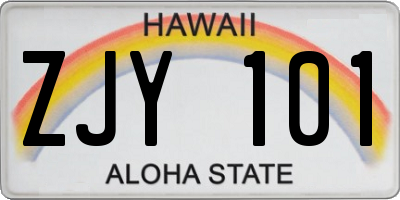 HI license plate ZJY101